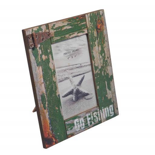 Cadre Photo Blue Harbour 4X6`` Vert ``Go Fishing``-102 pour la vente par International Gifts Ltd.