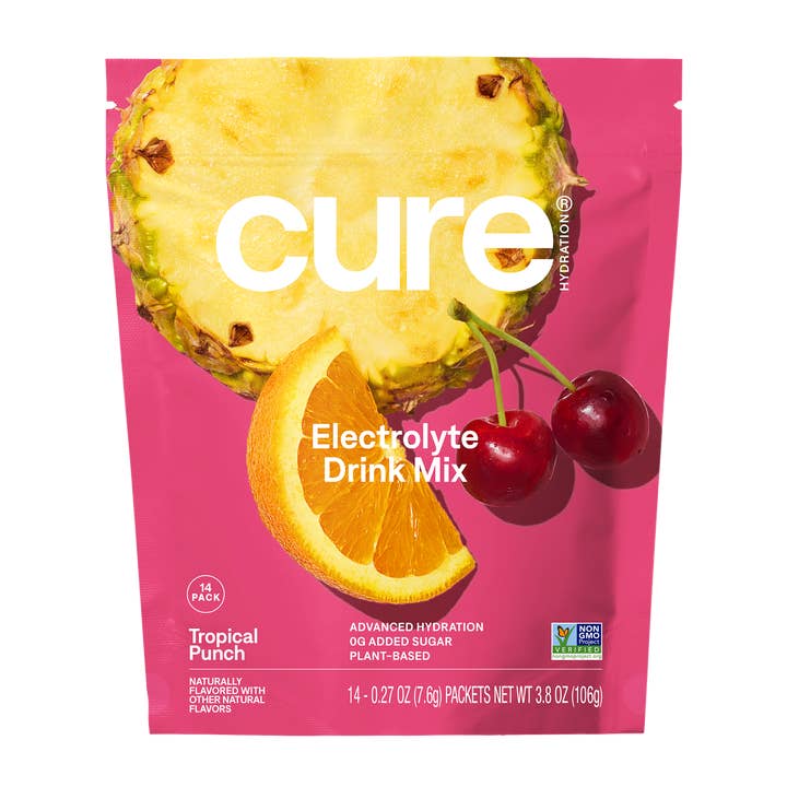 Cure Hydration - Wholesale Powdered Health Drink - Hydrating Electrolyte Drink Mix - Tropical Punch
