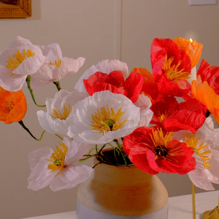 Beautiful Things By Bec - Vendita all'ingrosso Fiori finti - Papaveri di carta fatti a mano1