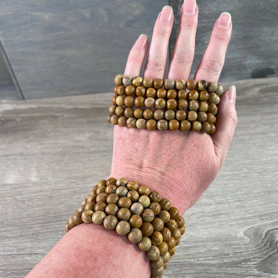 Keystone Crystals - Wholesale Beaded Bracelet - 8mm Round Gemstone Beaded Bracelets – Assorted Crystals Bulk12