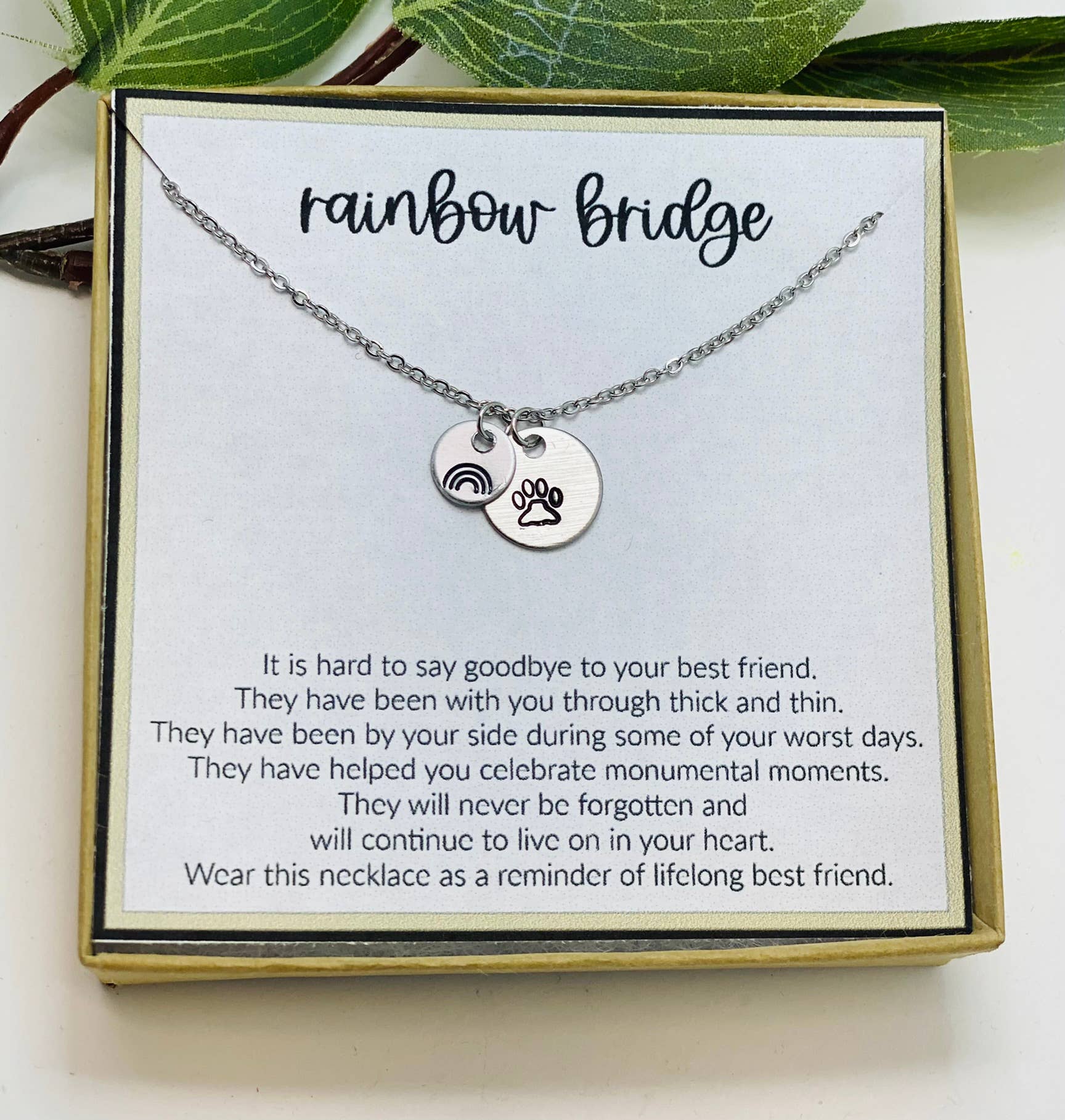 Little Happies Co - Wholesale Pendant/Charm Necklace - Rainbow Bridge Gift, Pet Loss, Pet Sympathy Gift, Memorial