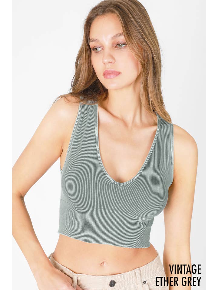 NIKIBIKI - Wholesale Knit Top - Women's - NS8192 - Vintage Plunge V-Neck Seamless Crop Top30