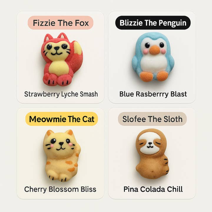 Zimply Foods - Wholesale Marshmallow - Fluffimals 4 Pack Set of 3D Animal Character Marshmallows6