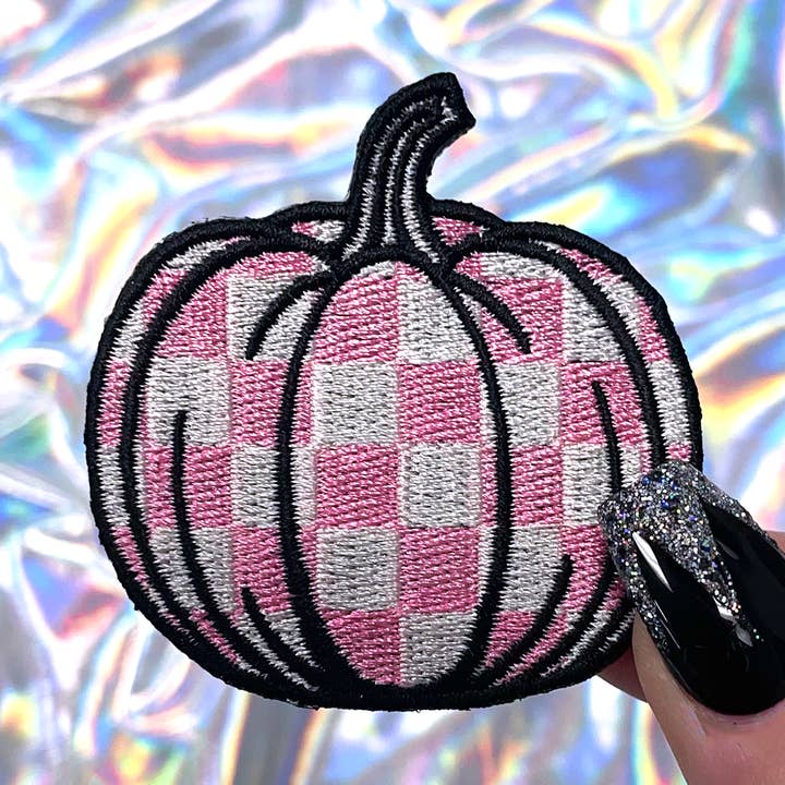 Planchado con estampado de calabazas a cuadros rosas para sombreros para venta al por mayor de The Crafty Engineer