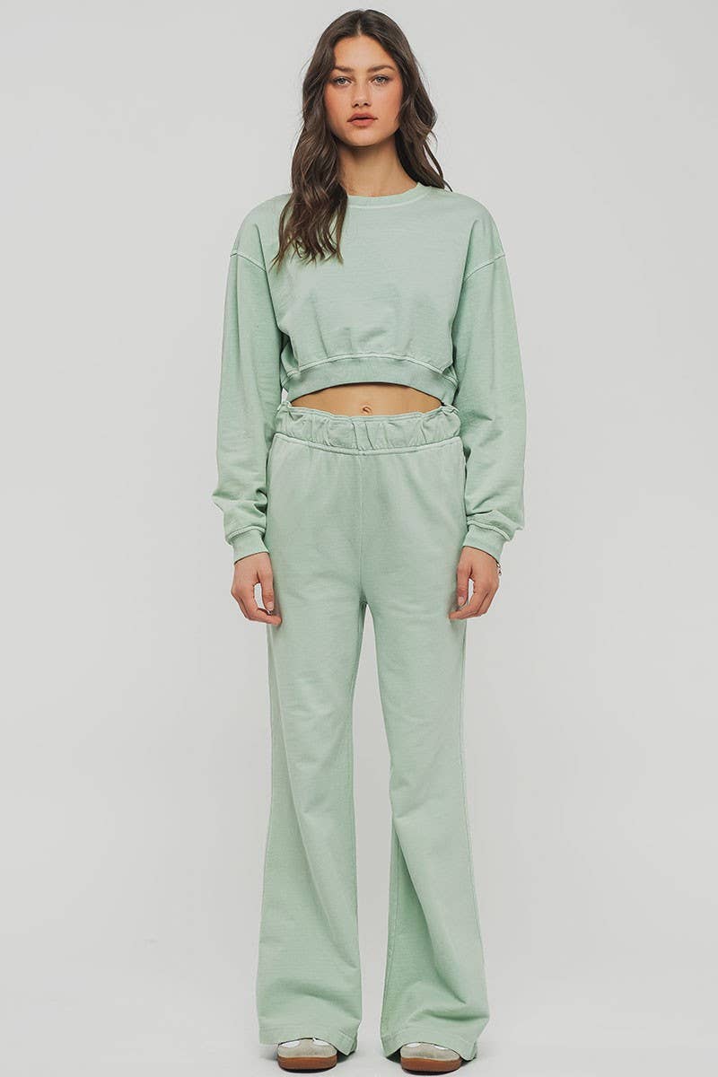 Urban Daizy - Wholesale Lounge Sweatpants/Joggers - Women's - Mineral Wash Wide Leg Elastic Waist Casual Sweatpants9