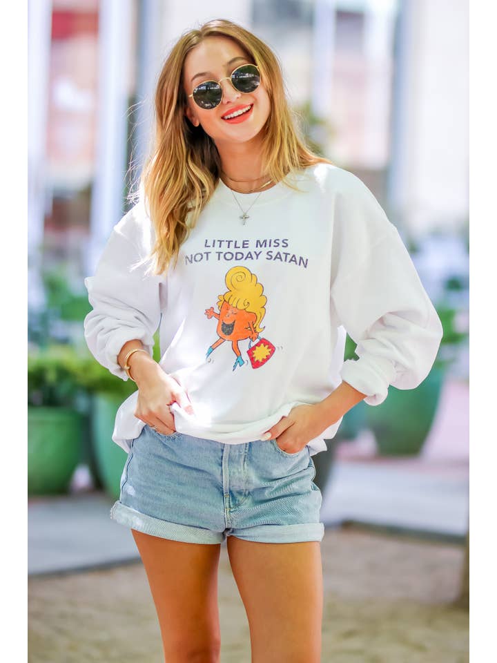 The Light Blonde – Camisola gráfica - Mulher por atacado – Moletom Little Miss Not Today Satan1