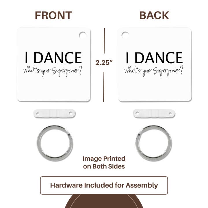 3dRose - Wholesale Keychain - Unisex - 3dRose, I Dance - Whats your Superpower - funny dancing love gift for dancers, Key Chain4