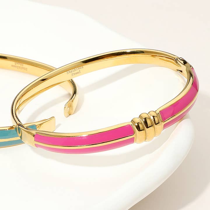Sensibling Corp. - Wholesale Bangle Bracelet - Stainless Steel Enamel Hinged Bangle Bracelet9