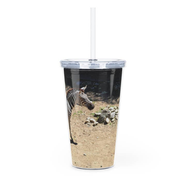Transparente Vaso de plástico Zebra con pajita de venta al por mayor en Faire