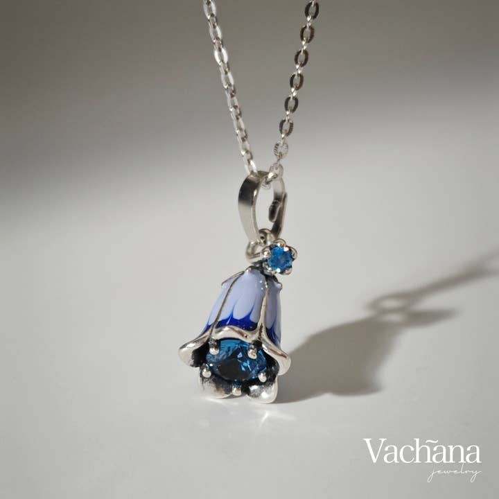 Vachana - Wholesale Jewelry Set - Sterling Silver Bluebell Enamel Jewelry Sets