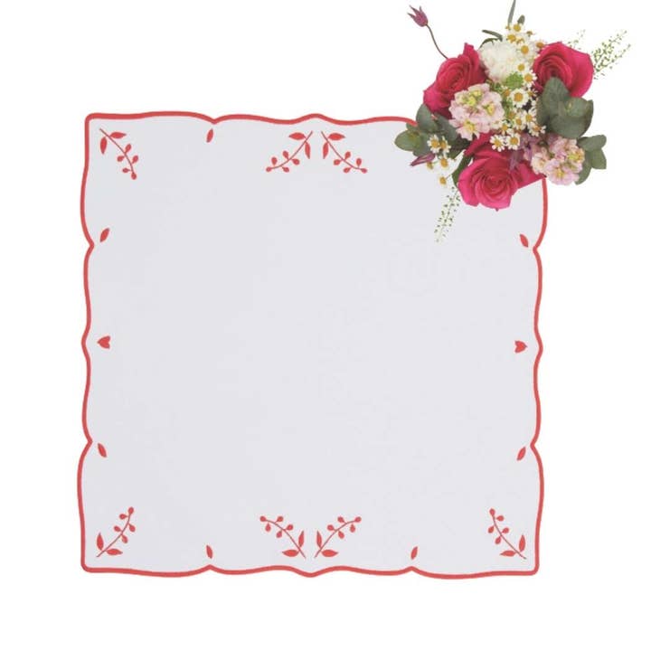 Madame Smart Ltd - Wholesale Placemat - Red Garden Motif Placemats - Set of 4