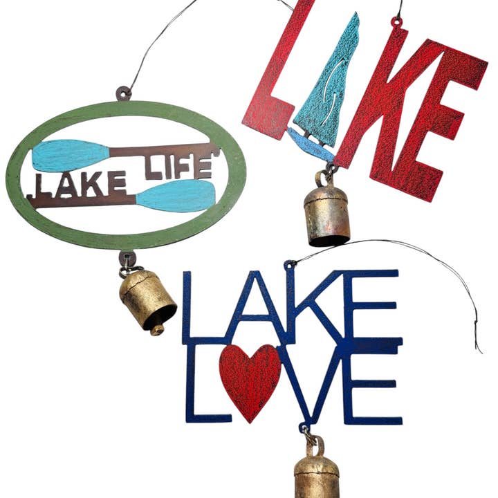 Whimsies – Espanta-espíritos por atacado – Sino de vento do lago Vida no lago diversão de verão em barco sino de metal EUA4