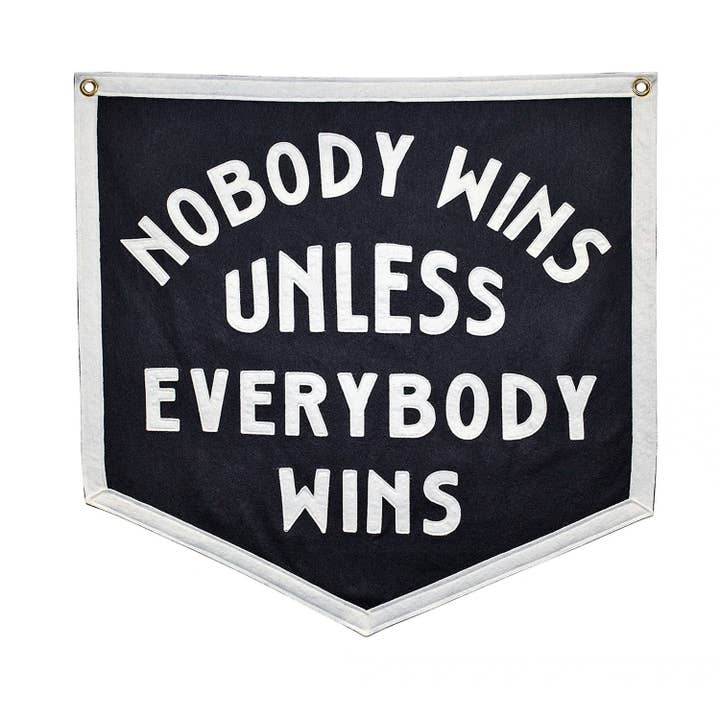 Oxford Pennant – wholesale Flag – Nobody Wins Unless Everybody Wins Camp Flag