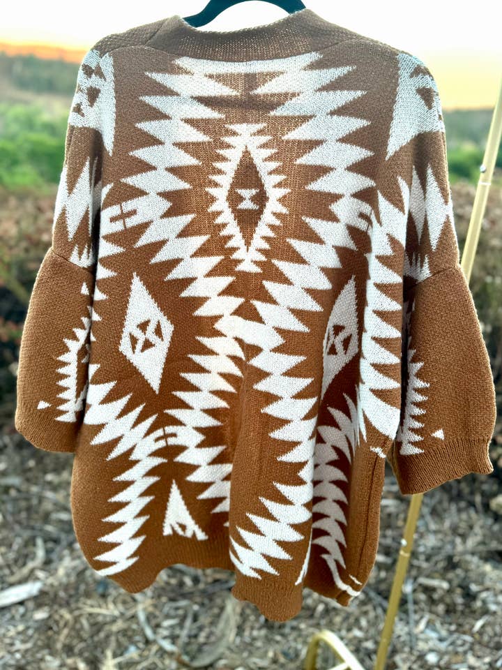 Justin & Taylor - Wholesale Cardigan - Women's - Naomi Wilde | Aztec Styled Cardigan with Large Arms8