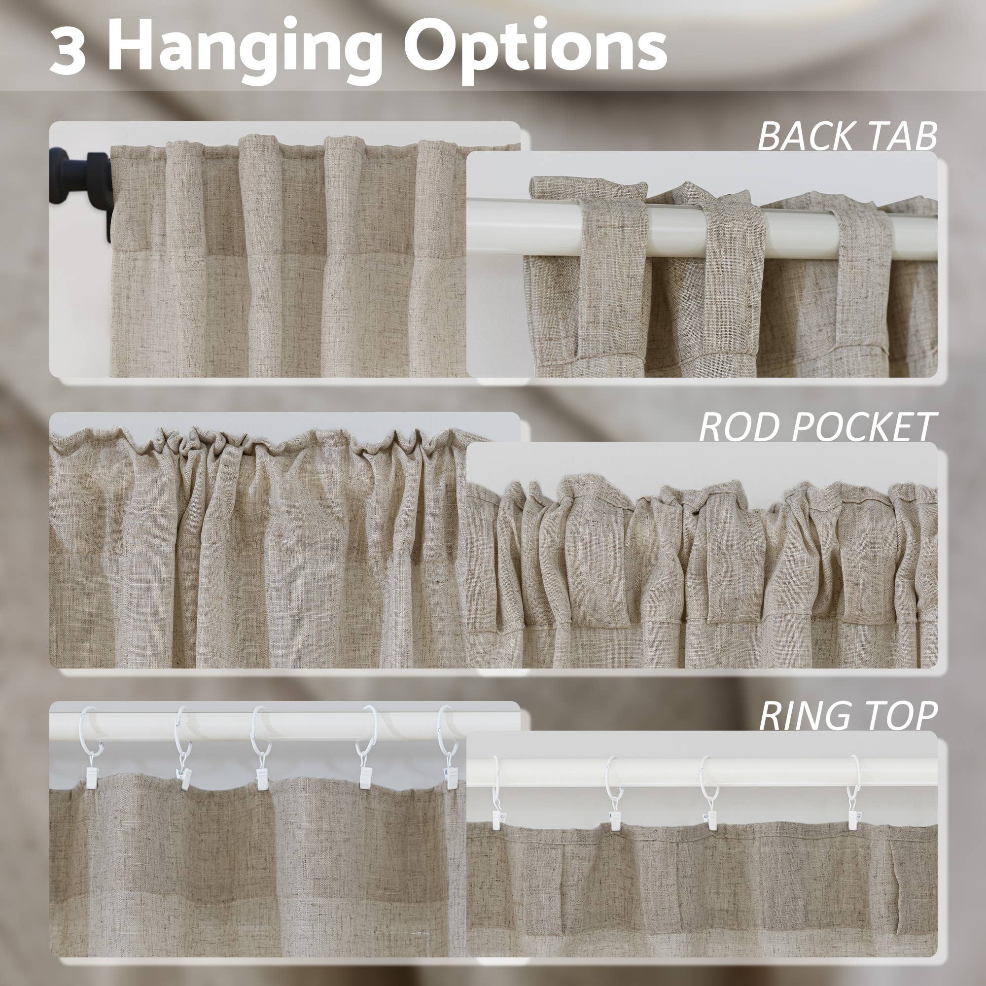 Awesome Home – Engroshandel Gardin – Gardiner i linnedblanding med let filtrering (2 paneler)2