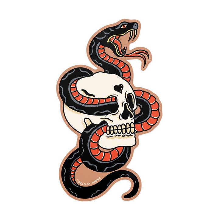 Red-Bellied Black Snake Sticker for wholesale by Gold St. Press