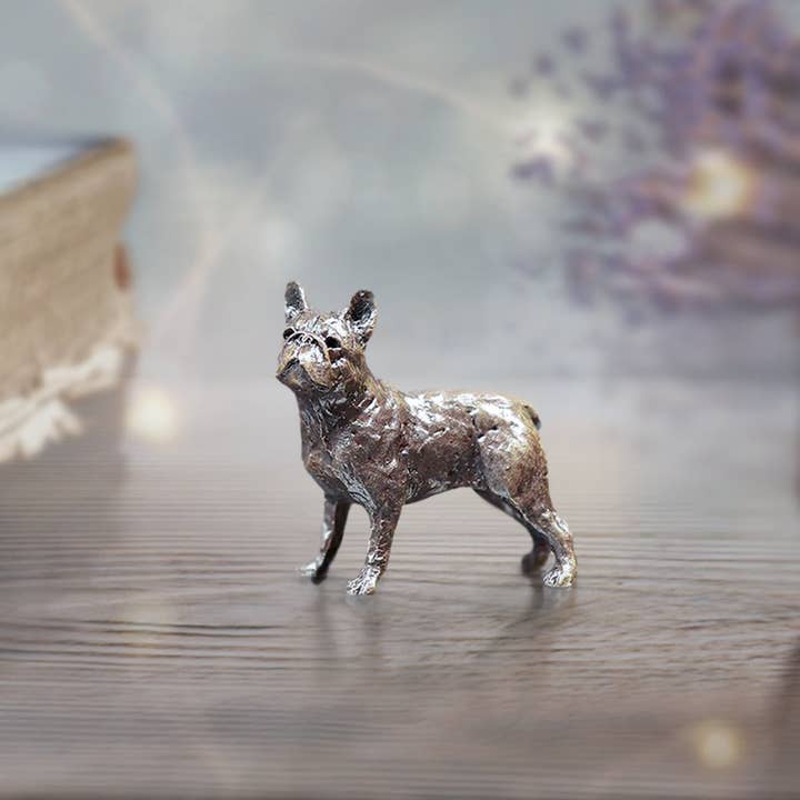Richard Cooper Bronze - Wholesale Decorative Figurine - Butler & Peach Miniature Bronze French Bull Dog (2085)