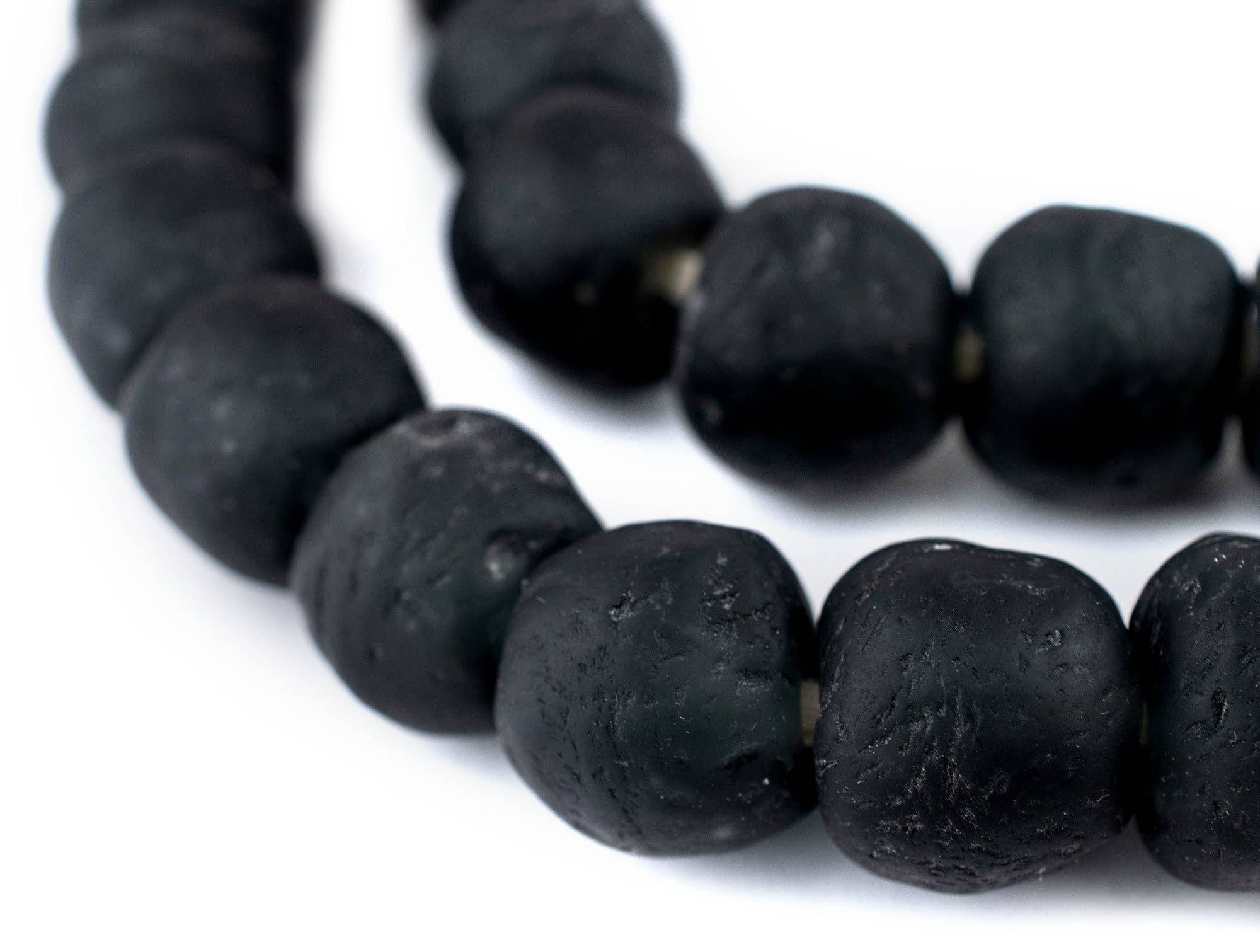 The Bead Chest - Wholesale Beads - 18mm Charcoal Black Recycled Glass Beads1