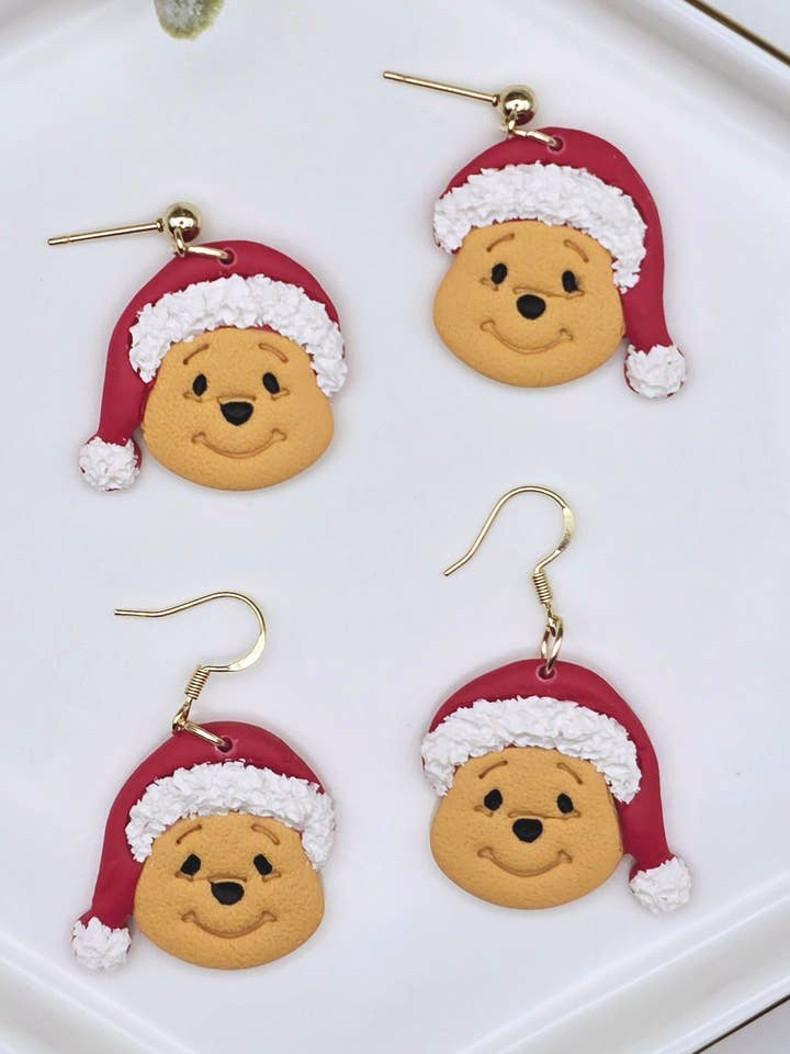 Cute Christmas Bear earrings for wholesale by Beckys Creations