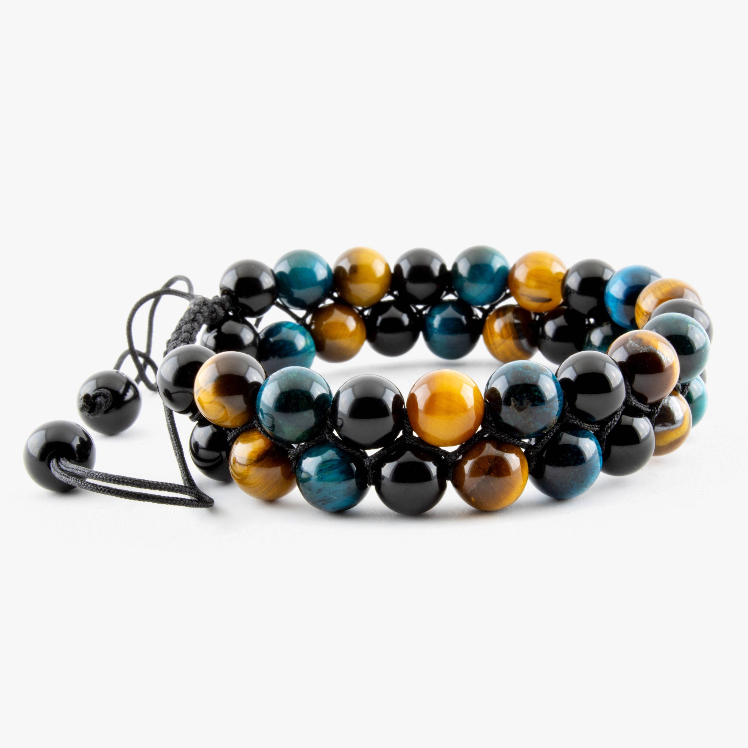 Mana Gallery – Engroshandel Perlearmbånd – Dobbeltlags blåt tigerøje, brunt tigerøje4