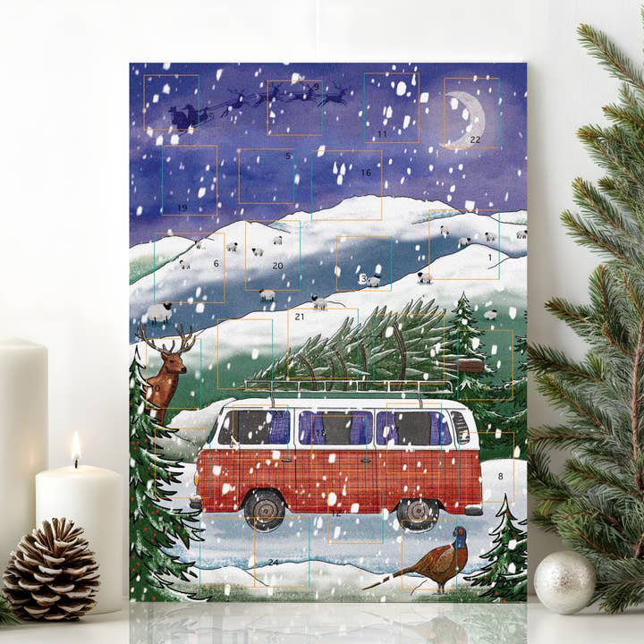 Camper Van Advent Glitter Advent Calendar for wholesale by Neon Magpie