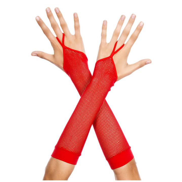 Lingerie Mart - Wholesale Arm Warmers - Women's - Music Legs Finger Loop Fishnet Arm Warmer ML430