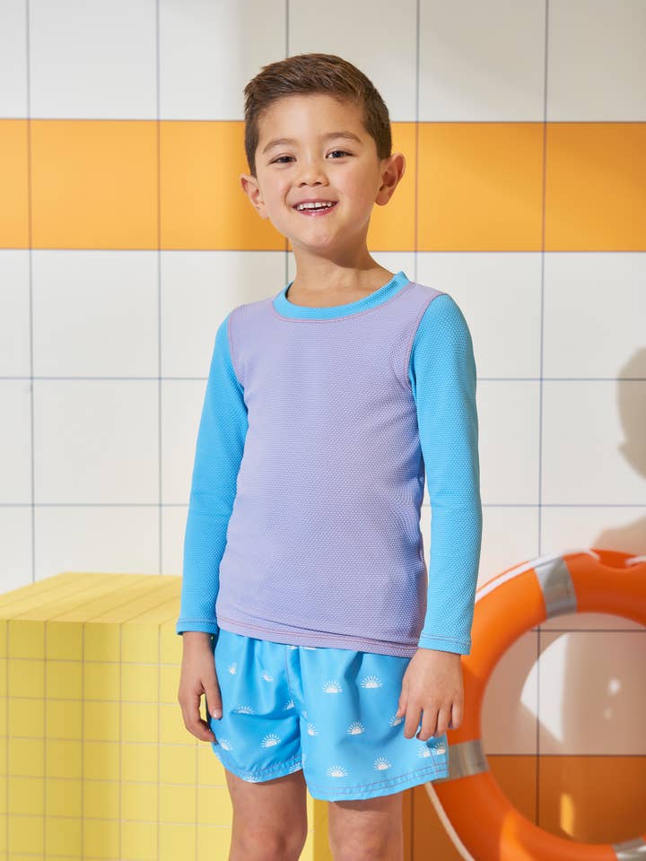 Lavender Kids Long Sleeve Rash Vest for wholesale on Faire