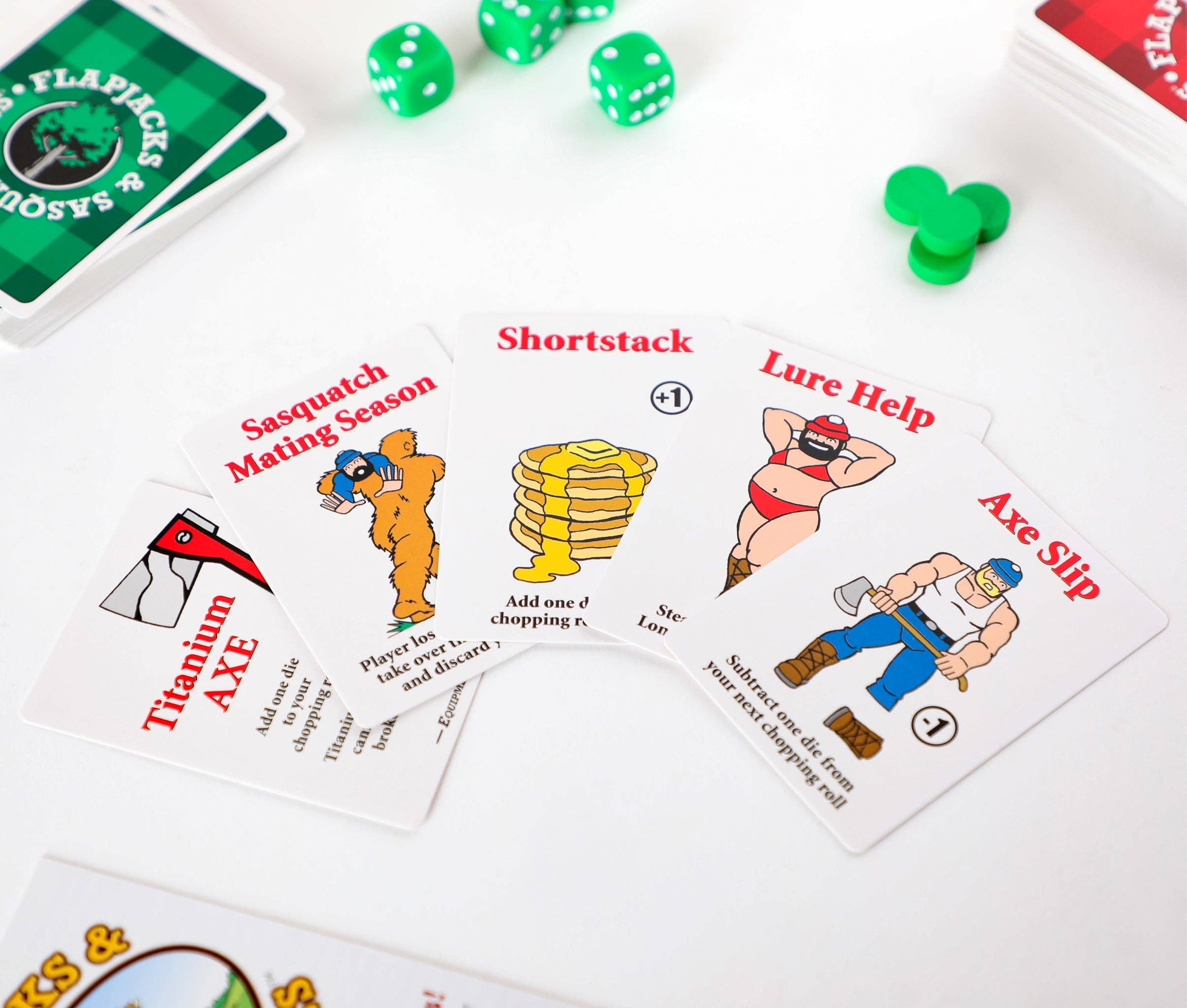 Left Justified Studio & Prolific Games - Wholesale Kaartspel - Flapjacks & Sasquatches — Een houthakkerskaartspel voor het hele gezin6