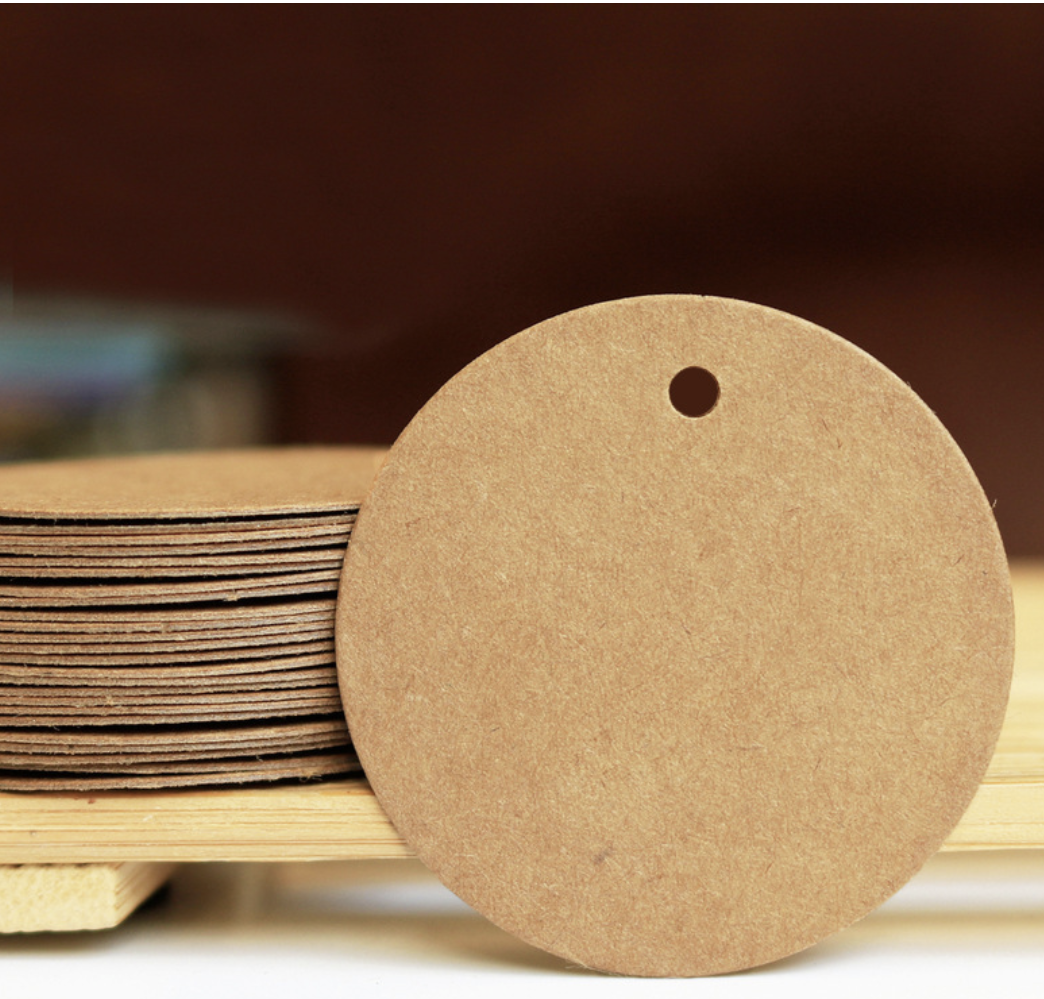 ByHome - Wholesale Gift Tag - 100pcs, 2.0" circular kraft brown paper blank gift tag card3