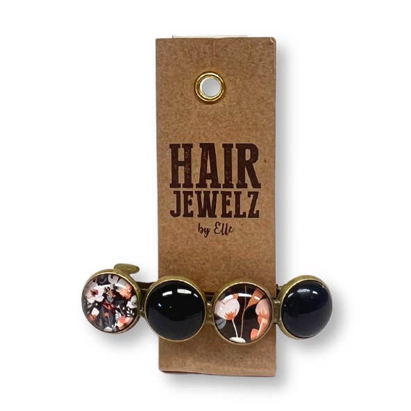 Original Color Clip “Floral Black” for wholesale by Hairjewelz by Elle