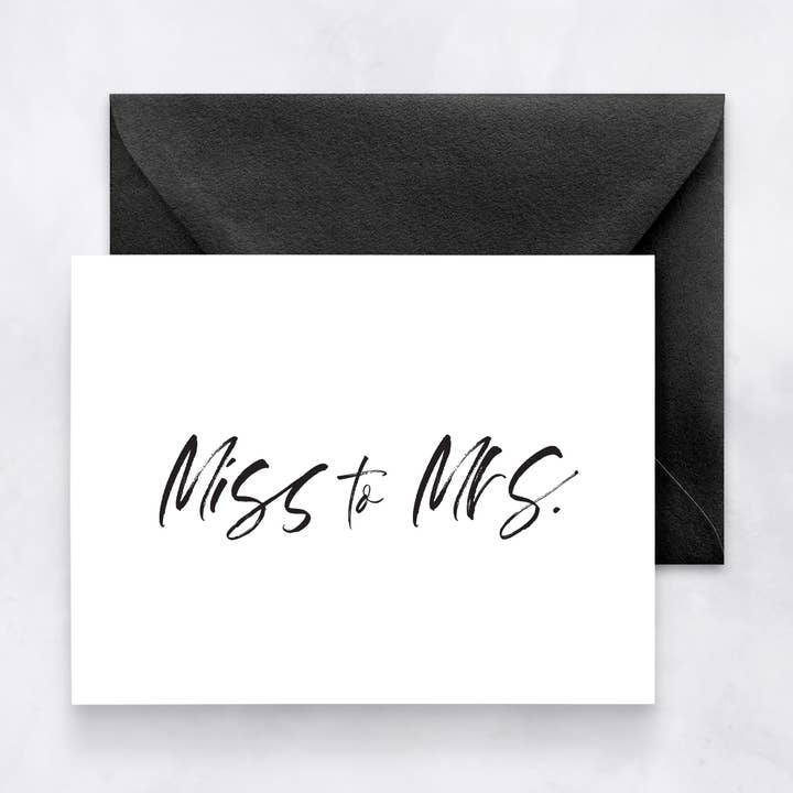 Bridal Shower Card – Miss to Mrs. for wholesale by Felicia Nicole Design