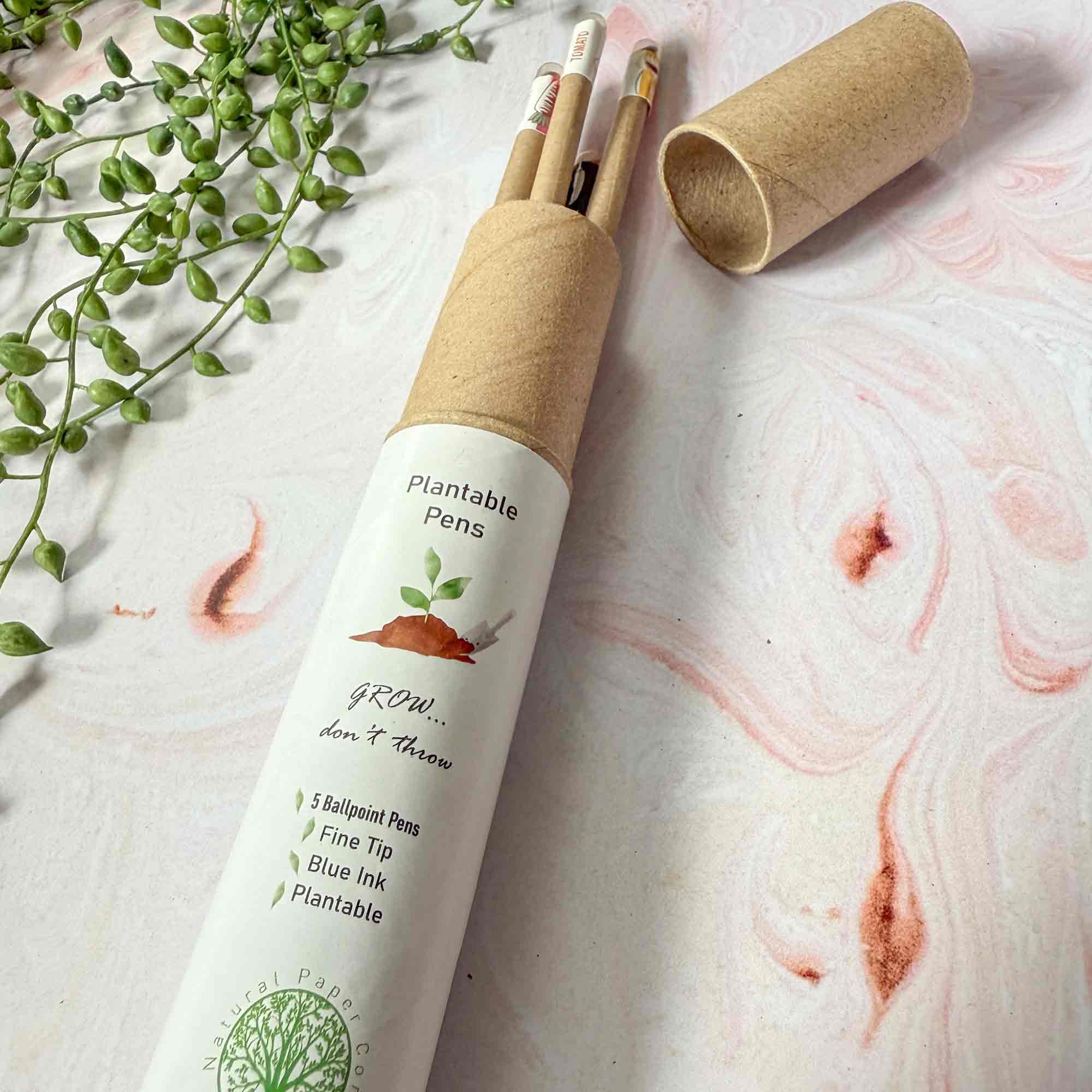 The Natural Paper Company – Großhandel Stift – Pflanzbare Kugelschreiber - Set mit 5 Stück | Röhre aus recycelten Stiften3