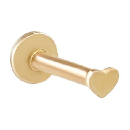 14-karätiges kleines Herz mit flacher Rückseite für den Großhandel von Ofina Jewelry