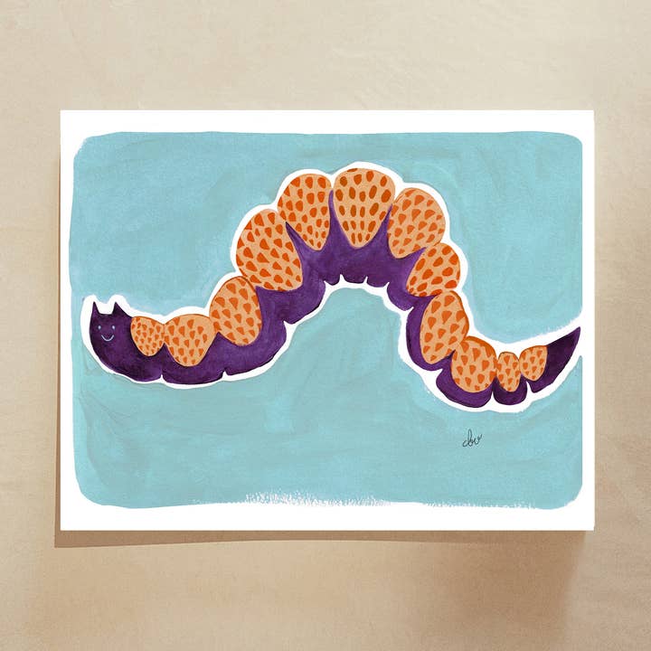 Póster Caterpillar, arte colorido para niños, impresión artística con bichos para niños para venta al por mayor de Honora Papers
