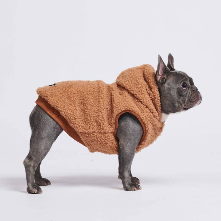 Spark Paws - Wholesale Pet Jacket - Dog - Teddy Sherpa Fleece Dog Jacket - Brown