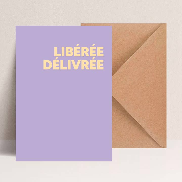 Kort + kuvert "Frisläppt Befriad" för wholesale av Majo Edition