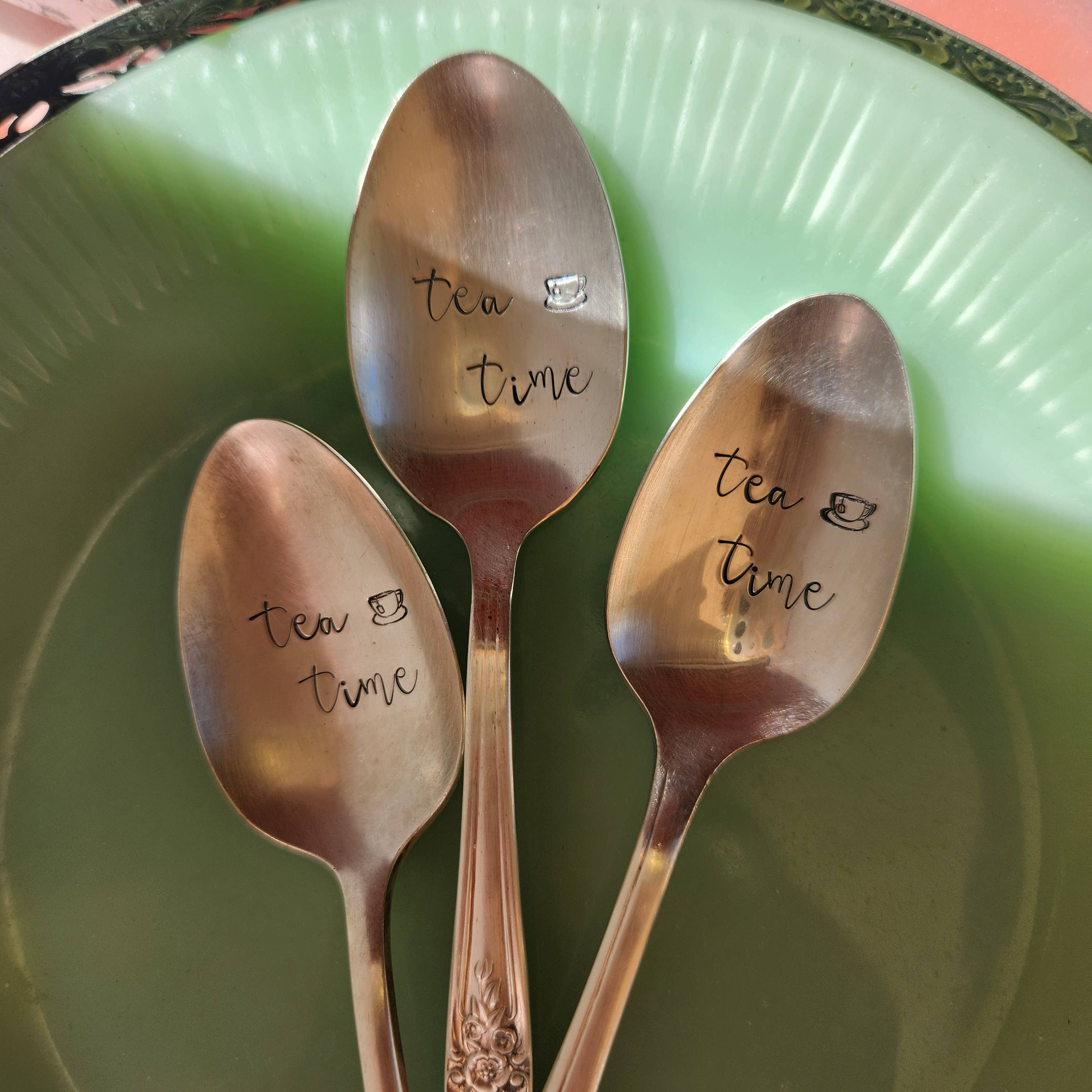 juNxtaposition® - Wholesale Table Spoon (Cutlery) - hand stamped vintage spoon TEA TIME3