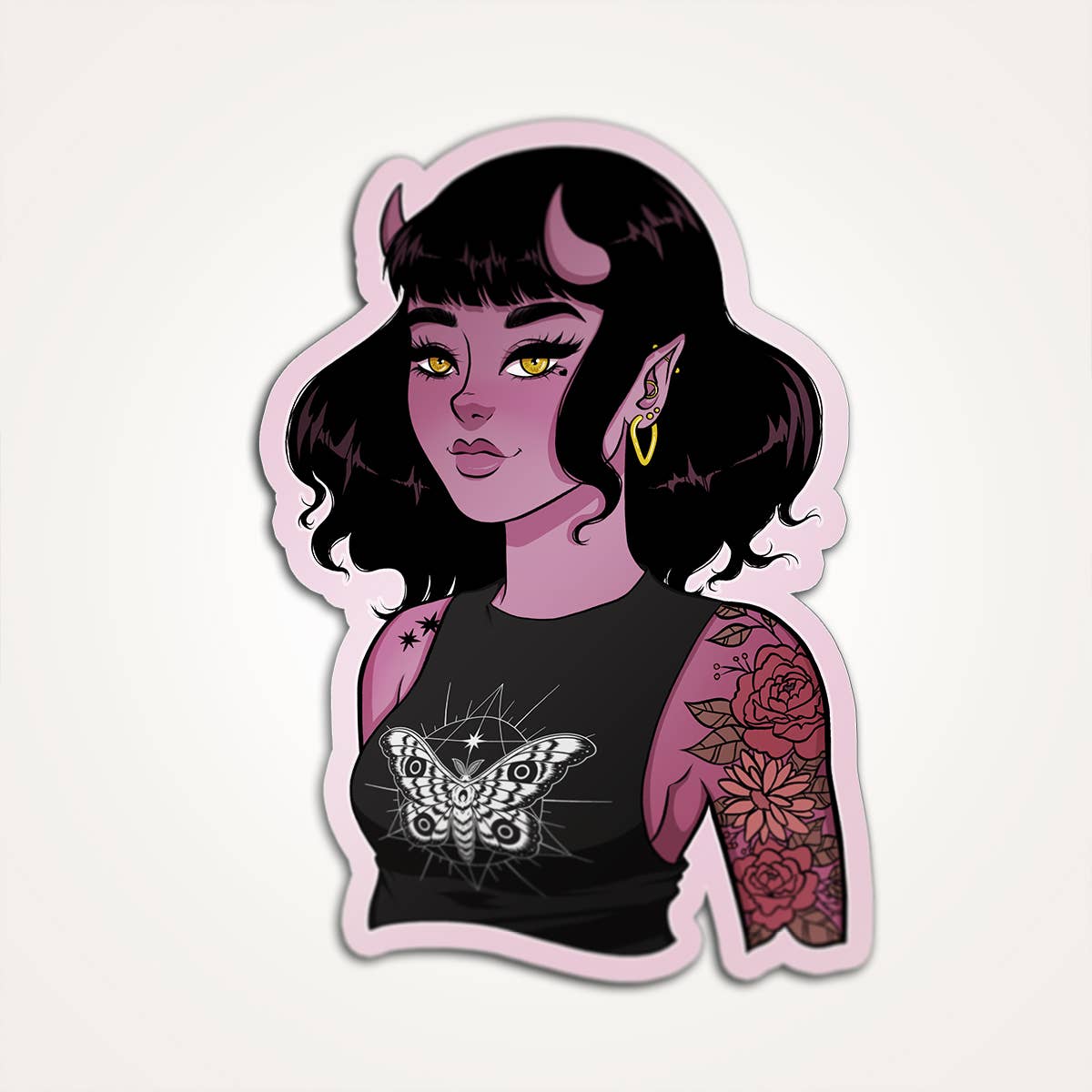 The Fabled Creative Co. – Engroshandel Klistermærke – Usædvanlig dig - Tiefling Girl - DND - Klistermærke