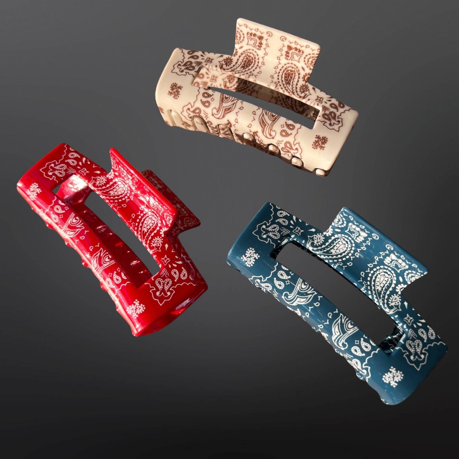 Westrian International - Vente Pince à cheveux – femme - Pince à cheveux imprimée bandana paisley occidental2