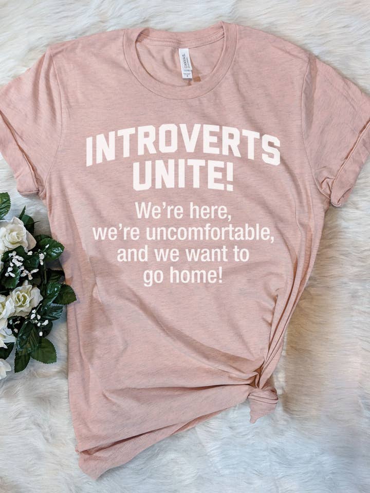 House Of Rodan - Wholesale Screen Printed T-Shirt - Women's - Introverts Unite - Fun Sassy Cute Nerd Introvert T-Shirt
