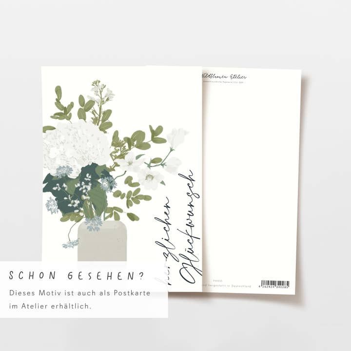 Wildblumen Atelier - Wholesale Congratulations Card - Greeting card congratulations vase with flowers, FSC6