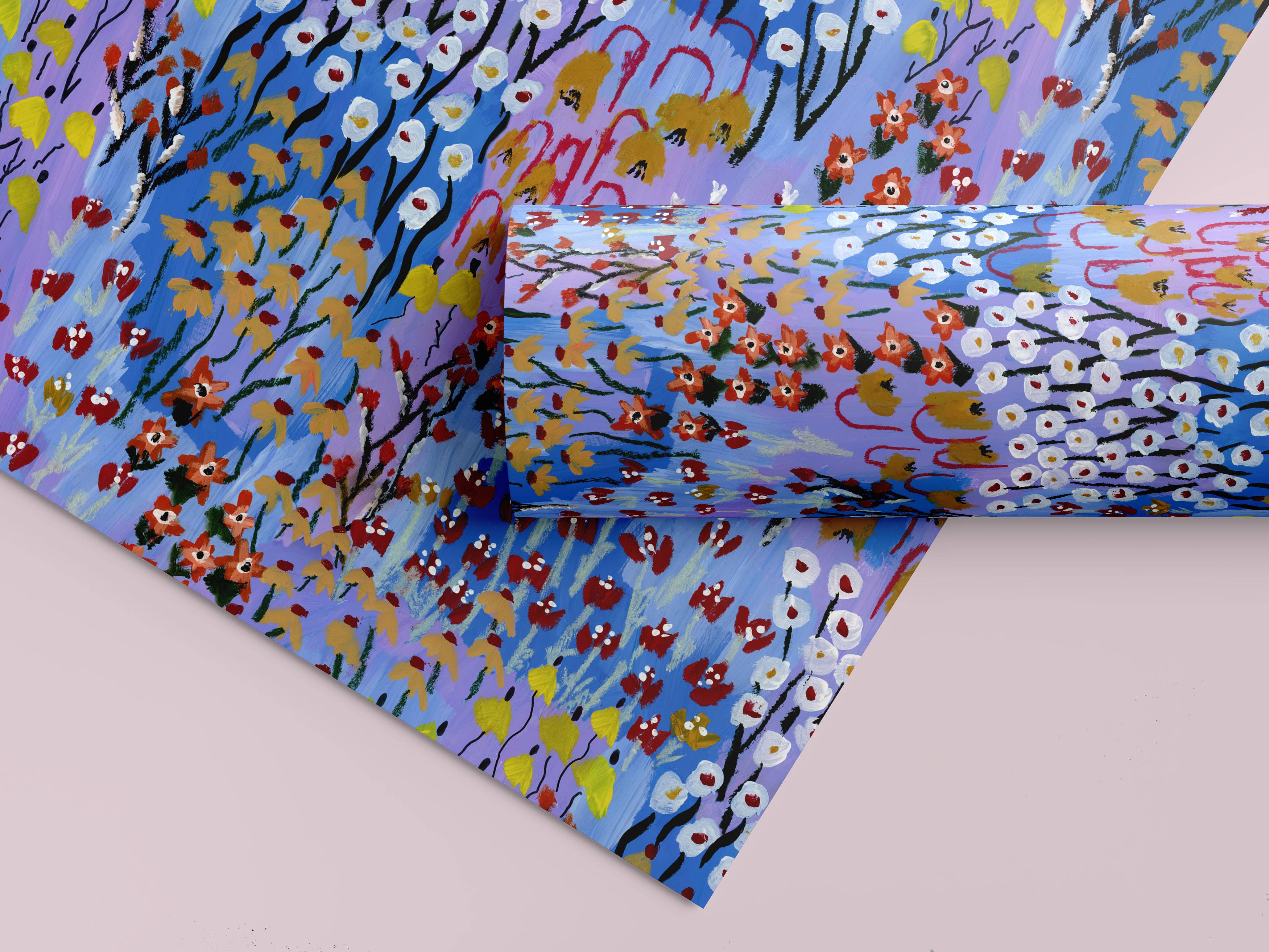 Rebecca Joy Ltd - Wholesale Inpakpapier - Handgeschilderde Bloementuin | Enkel Vel Inpakpapier2