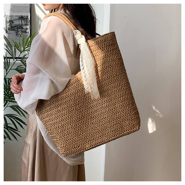 wandf - Wholesale Beach Bag - Straw Bags for Women Summer Tote Bag,Large Beach Bag Holiday7