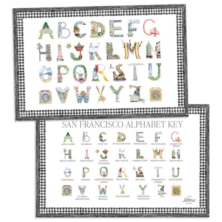 San Francisco Alphabet Placemats for wholesale by The Letter Nest