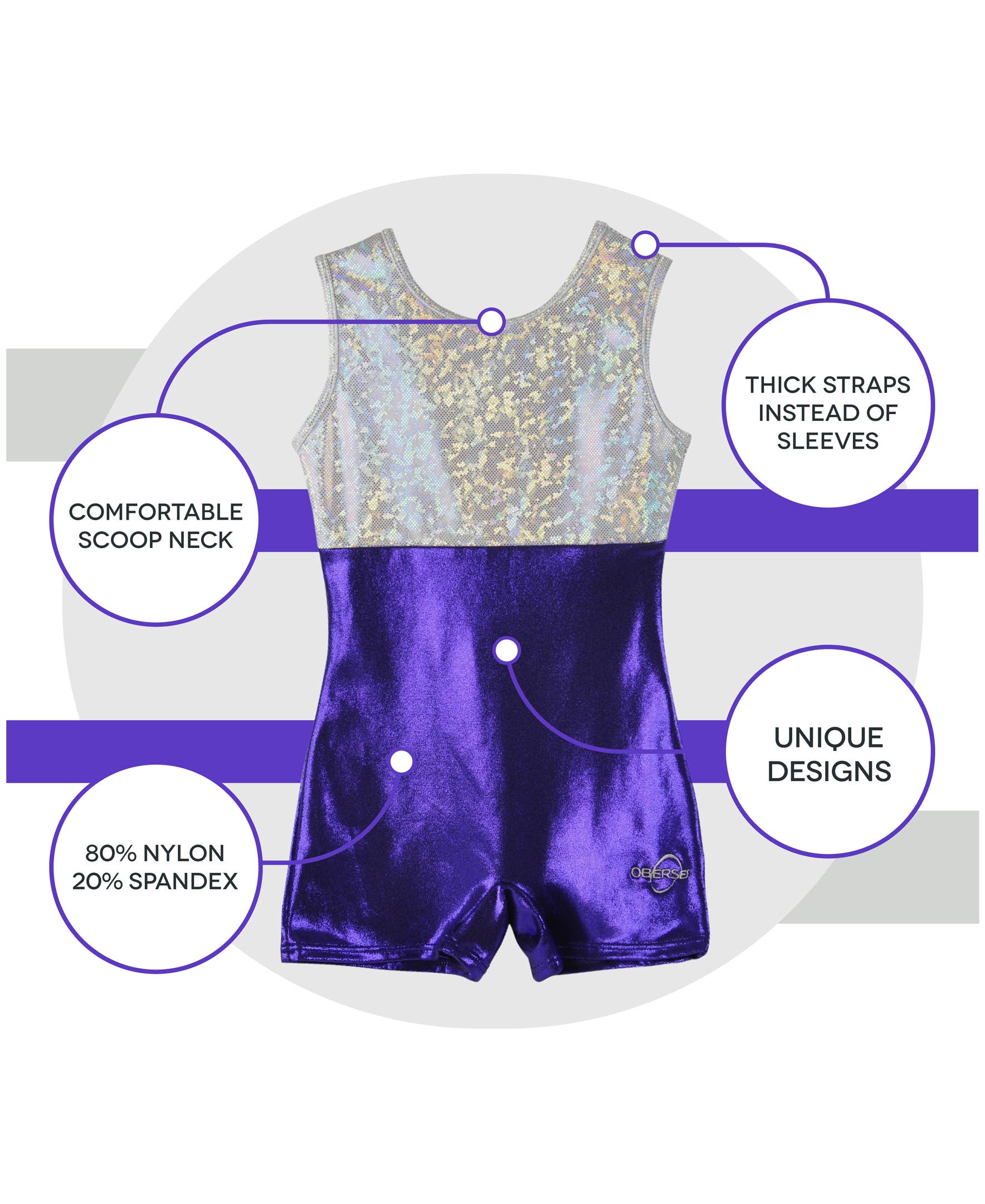 Obersee - Wholesale Leotard - Kids - Girl's Gymnastics Leotard - Purple5
