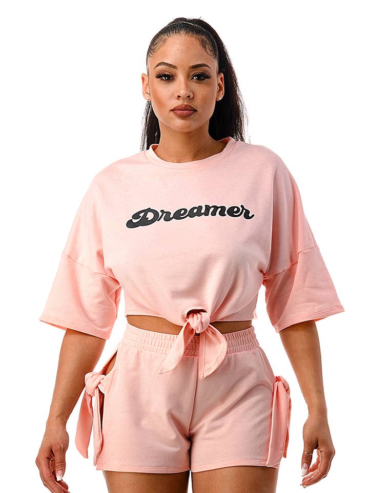 Almindelig frontbånd kortærmet crop top & sidebånd kort%49 for engroshandel hos Namatt Design