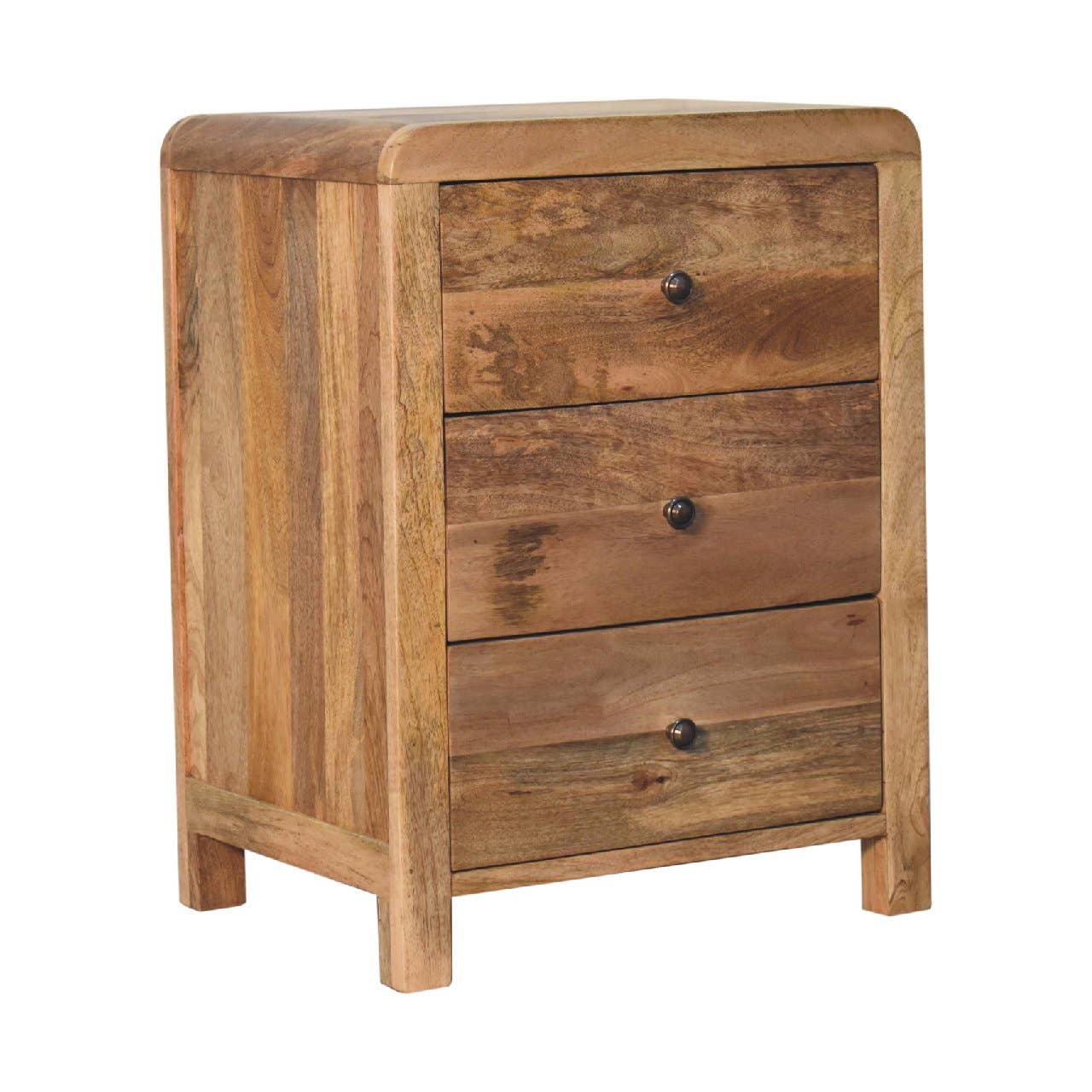 HomeRoots – wholesale Bedroom furniture – 24" Oak Solid Wood Three Drawer Nightstand4