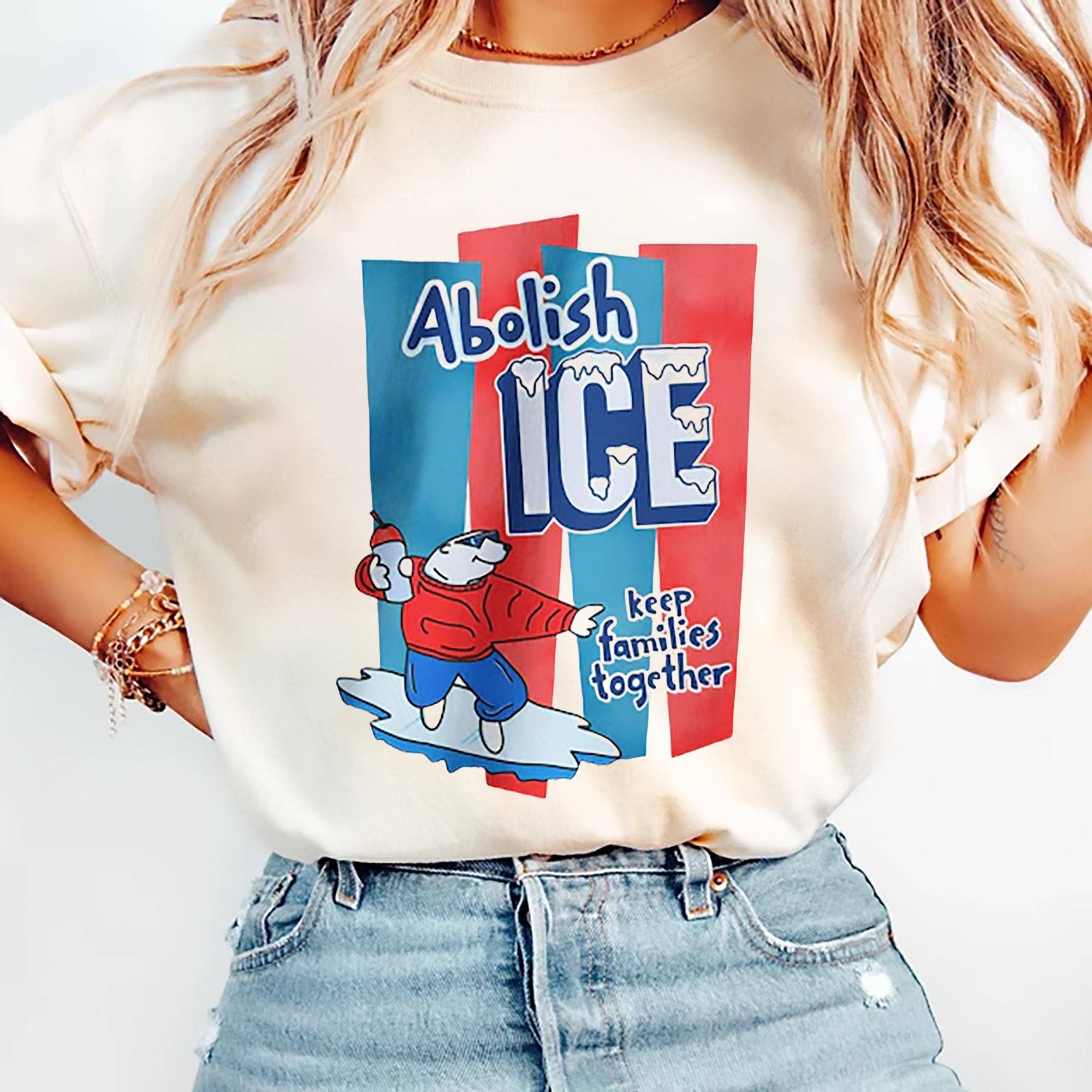 CVH DREAMY LTD - Wholesale T-Shirt (Graphic) - Women's - Abolish ICE No Human Is Illegal Shirt, Anti ICE Shirt1