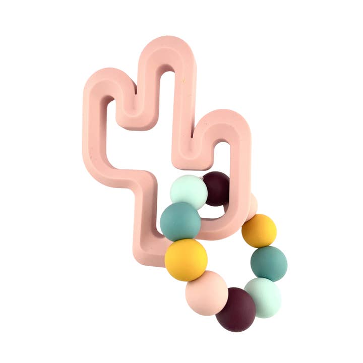 Silicone Cactus with Ring Teether Duo for wholesale on Faire0