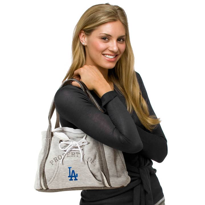 Grey MLB Los Angeles Dodgers Hoodie Purse for wholesale on Faire1